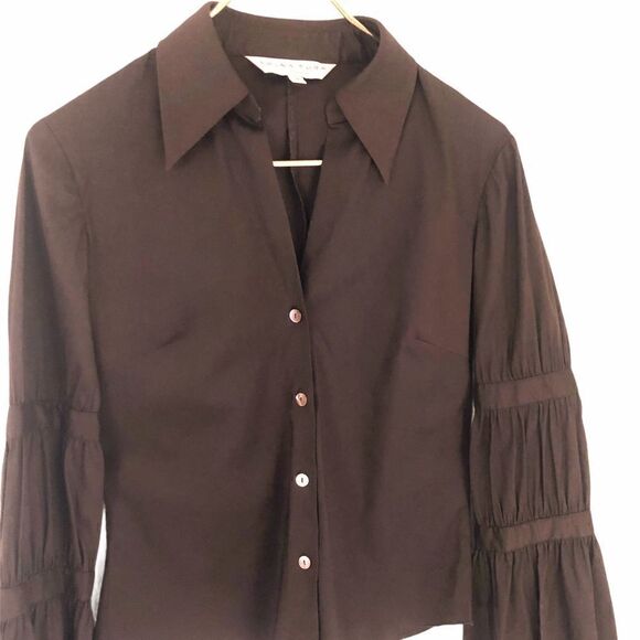 Beautiful Brown Trina Turk Bell-Sleeved Blouse - Picture 7 of 7